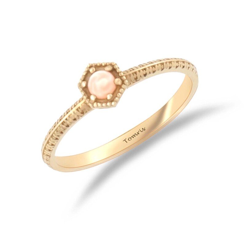 Hexagonal Pink Ring