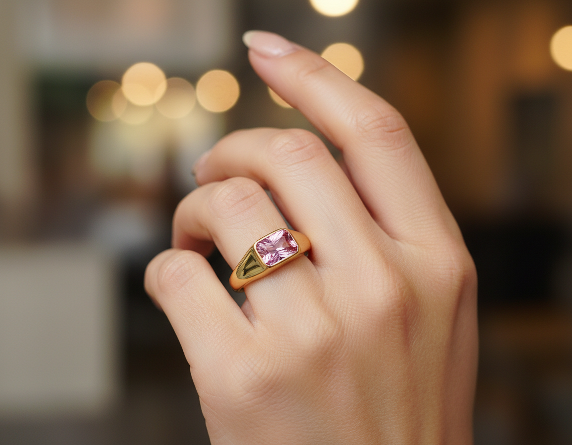 Pink Stone Ring - Image 2
