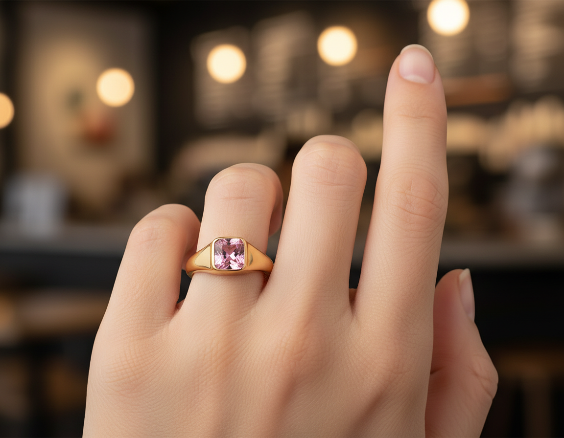 Pink Stone Ring - Image 3